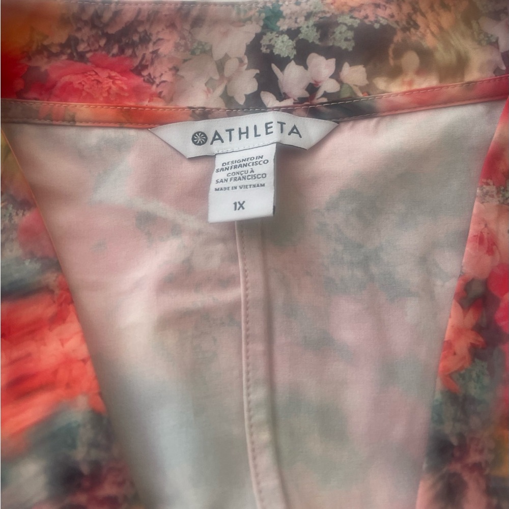 ATHLETA Women's Plus Size 1X Floral Combinaison Short Marlow Stretch Romper - Picture 5 of 5